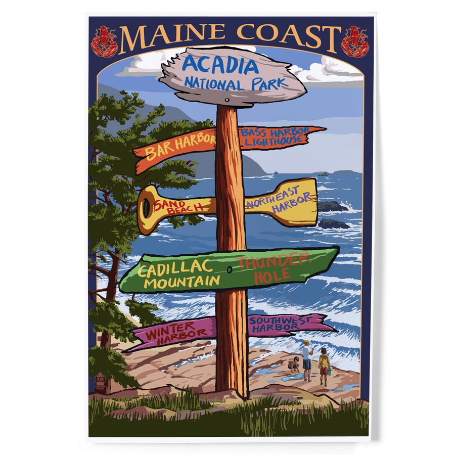 Acadia National Park, Maine, Destinations Sign, Art & Giclee Prints Art Lantern Press 