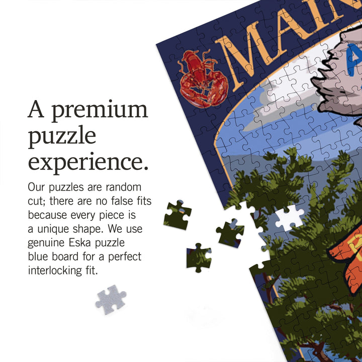 Acadia National Park, Maine, Destinations Sign, Jigsaw Puzzle Puzzle Lantern Press 