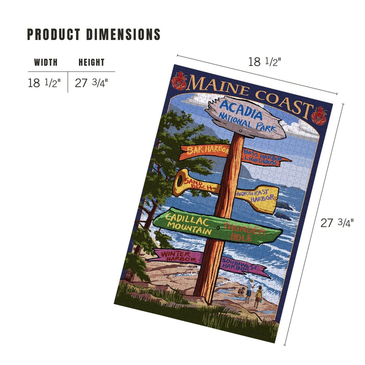 Acadia National Park, Maine, Destinations Sign, Jigsaw Puzzle Puzzle Lantern Press 