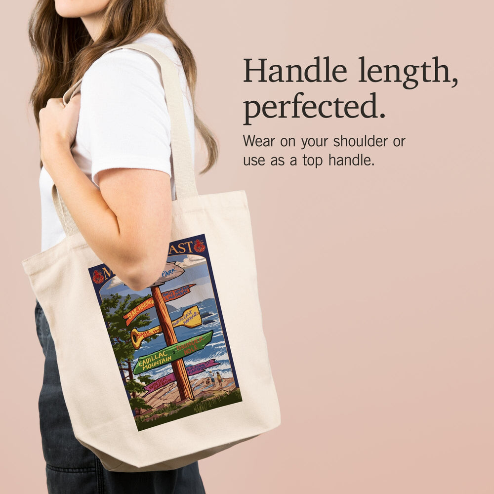 Acadia National Park, Maine, Destinations Sign, Tote Bag Totes Lantern Press 
