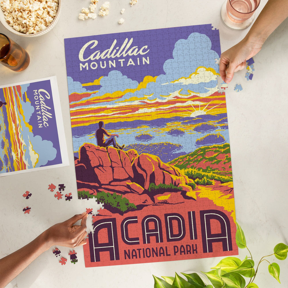 Acadia National Park, Maine, Explorer Series, Cadillac Mountain, Jigsaw Puzzle Puzzle Lantern Press 
