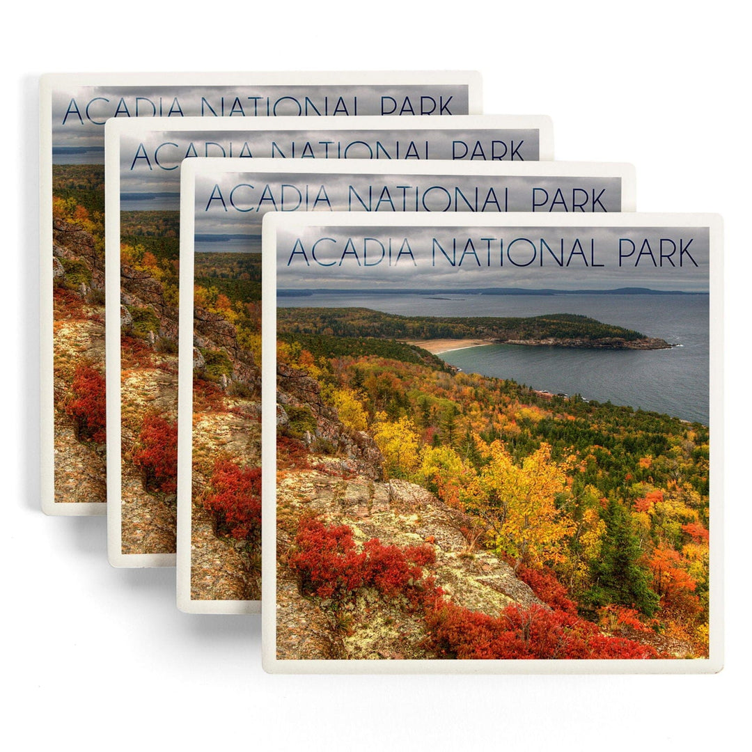 Acadia National Park, Maine, Fall Scenery, Lantern Press Photography, Coaster Set Coasters Lantern Press 