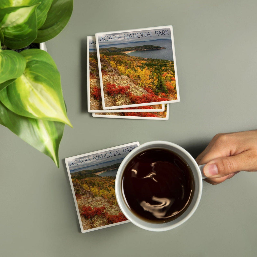 Acadia National Park, Maine, Fall Scenery, Lantern Press Photography, Coaster Set Coasters Lantern Press 