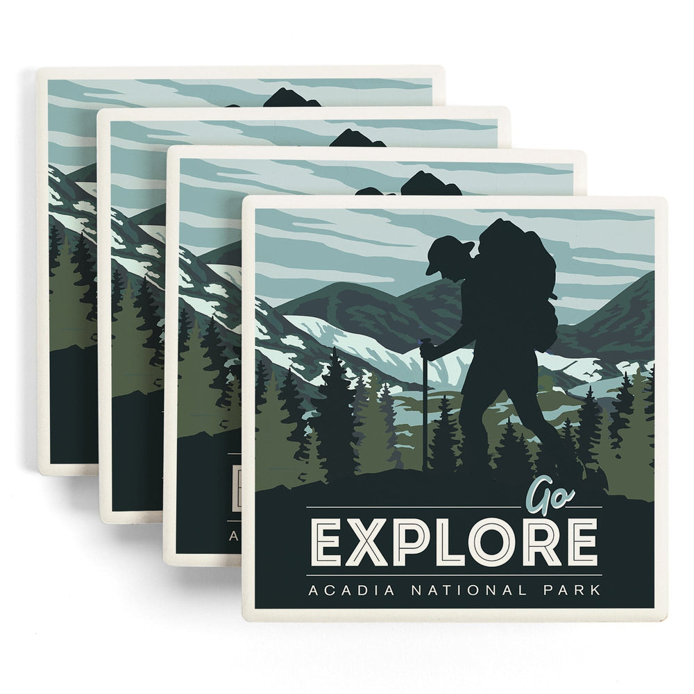 Acadia National Park, Maine, Go Explore, Backpacker, Coasters Coasters Lantern Press 