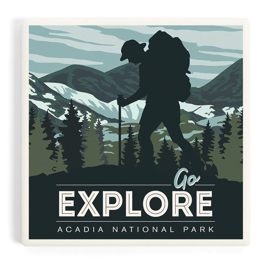 Acadia National Park, Maine, Go Explore, Backpacker, Coasters Coasters Lantern Press 