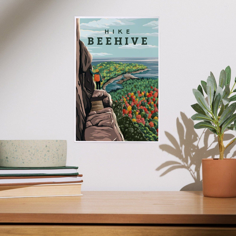 Acadia National Park, Maine, Hike Beehive, Fall, Illustration, Art & Giclee Prints Art Lantern Press 