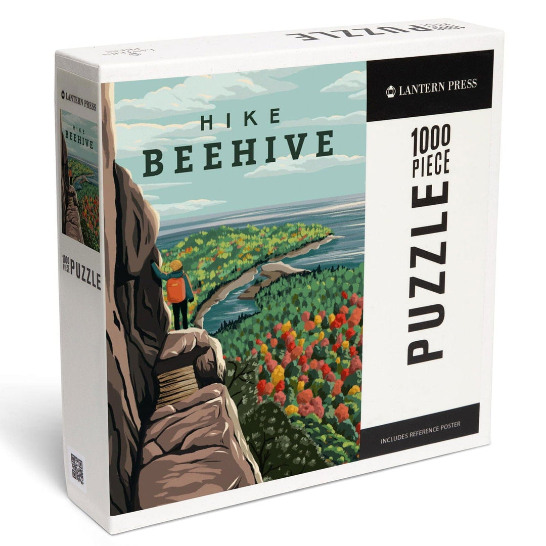 Acadia National Park, Maine, Hike Beehive, Fall, Illustration, Jigsaw Puzzle Puzzle Lantern Press 