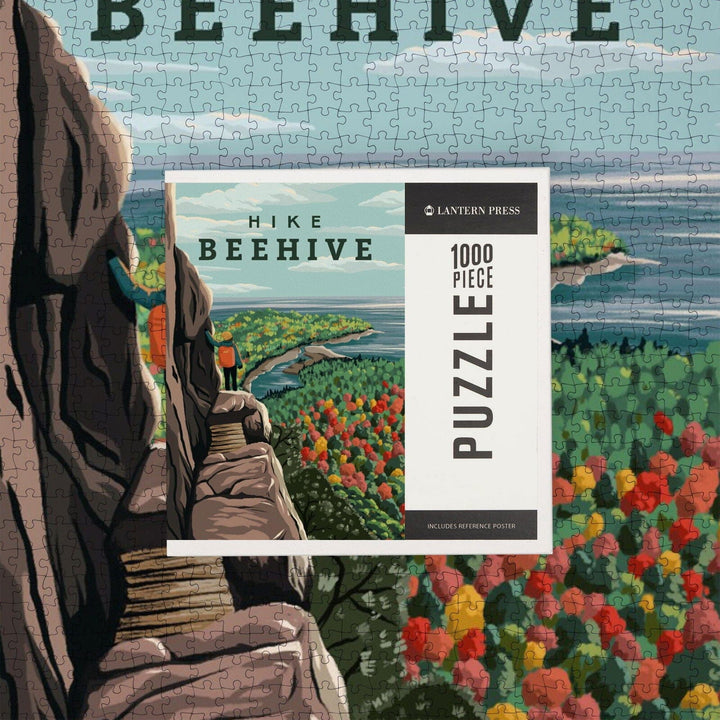 Acadia National Park, Maine, Hike Beehive, Fall, Illustration, Jigsaw Puzzle Puzzle Lantern Press 