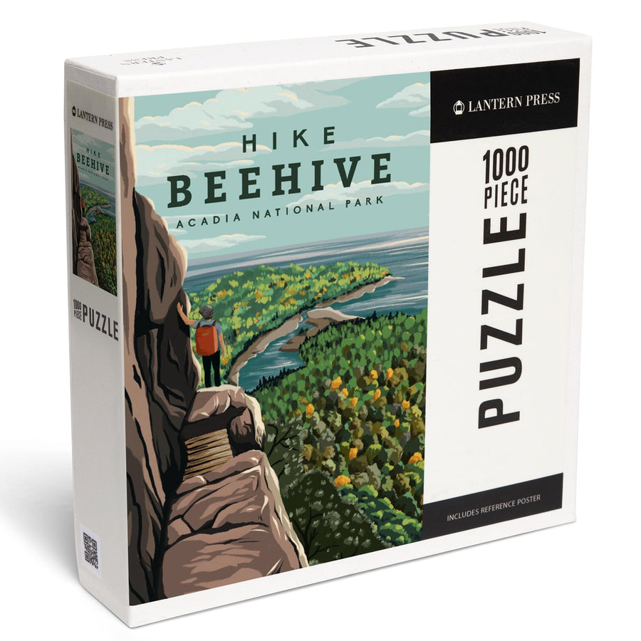 Acadia National Park, Maine, Hike Beehive, Summer, Illustration, Jigsaw Puzzle Puzzle Lantern Press 