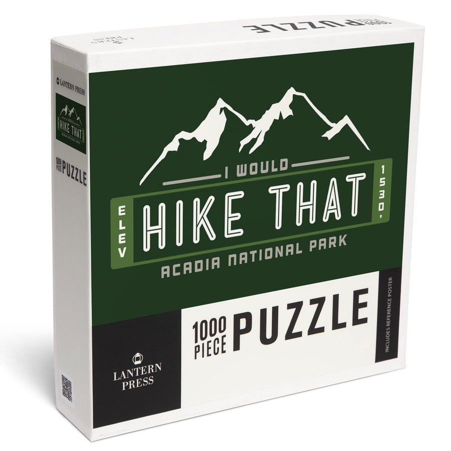 Acadia National Park, Maine, I Would Hike That, Mountain Vector, Jigsaw Puzzle Puzzle Lantern Press 