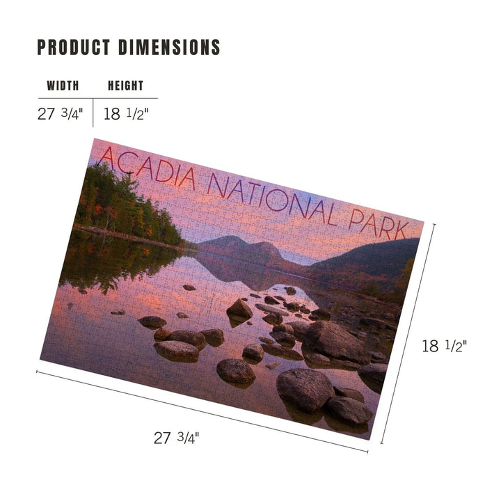 Acadia National Park, Maine, Jordan Pond at Sunset, Jigsaw Puzzle Puzzle Lantern Press 