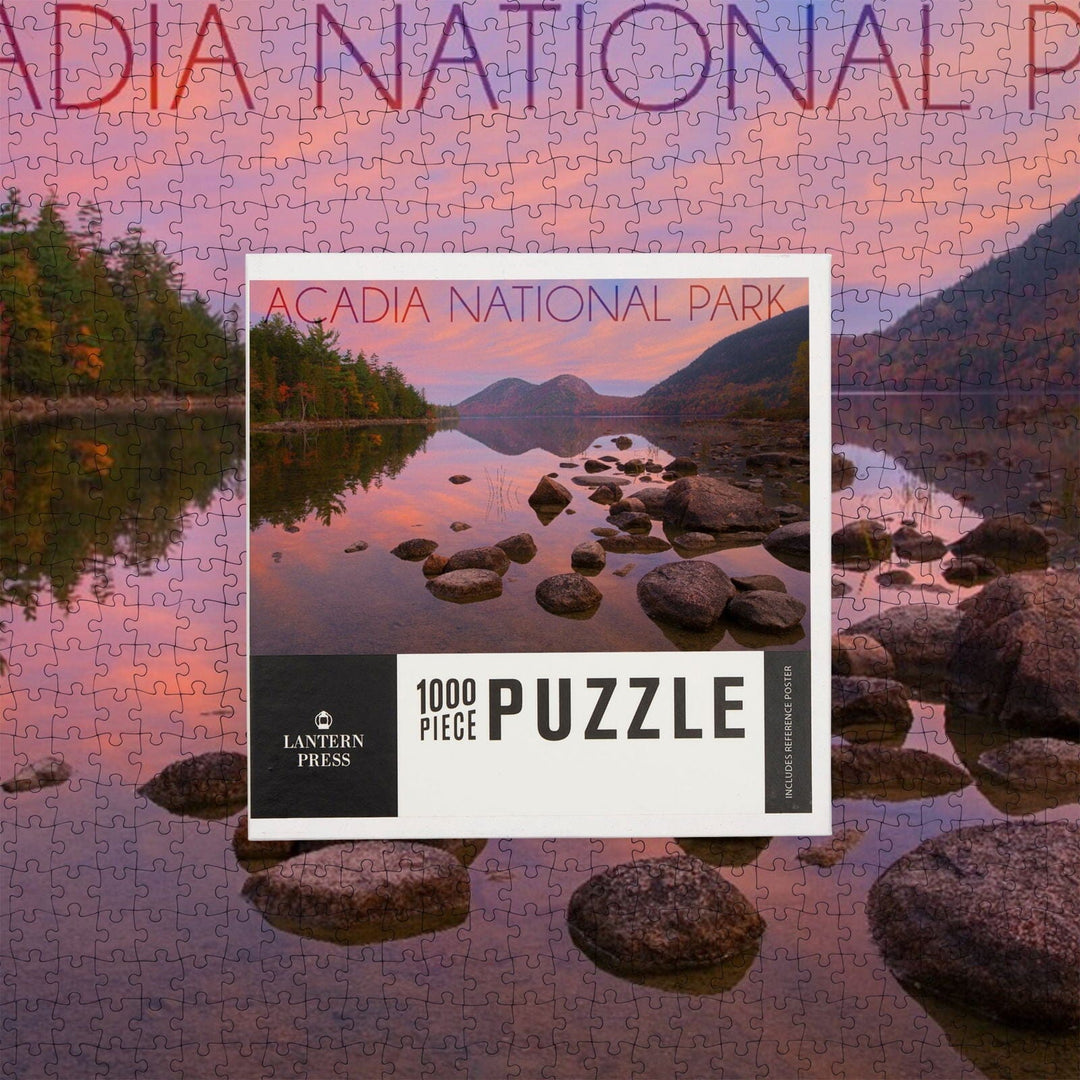 Acadia National Park, Maine, Jordan Pond at Sunset, Jigsaw Puzzle Puzzle Lantern Press 