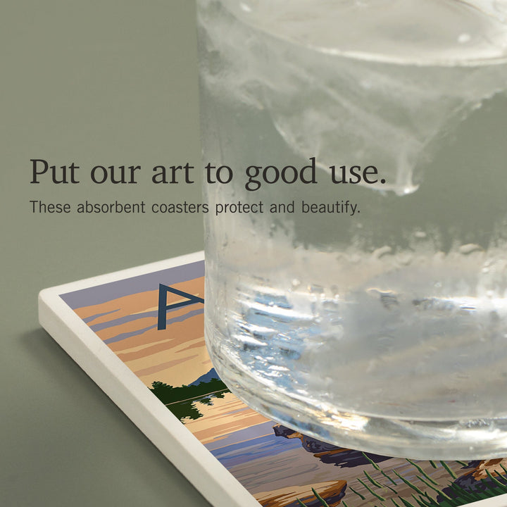 Acadia National Park, Maine, Jordan Pond, Coasters Coasters Lantern Press 