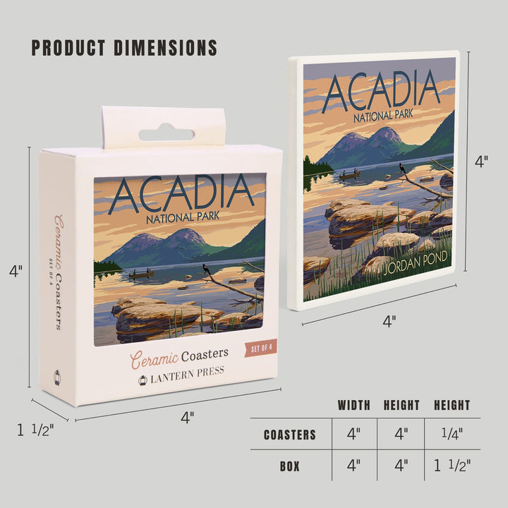 Acadia National Park, Maine, Jordan Pond, Coasters Coasters Lantern Press 