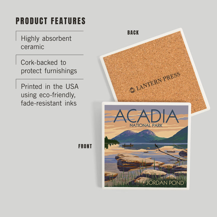 Acadia National Park, Maine, Jordan Pond, Coasters Coasters Lantern Press 