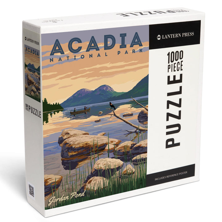 Acadia National Park, Maine, Jordan Pond Illustration, Jigsaw Puzzle Puzzle Lantern Press 