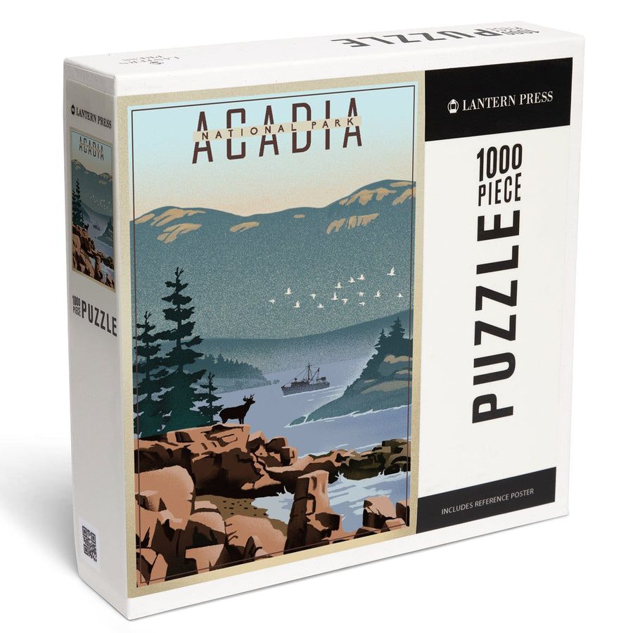 Acadia National Park, Maine, Lithograph, Jigsaw Puzzle Puzzle Lantern Press 