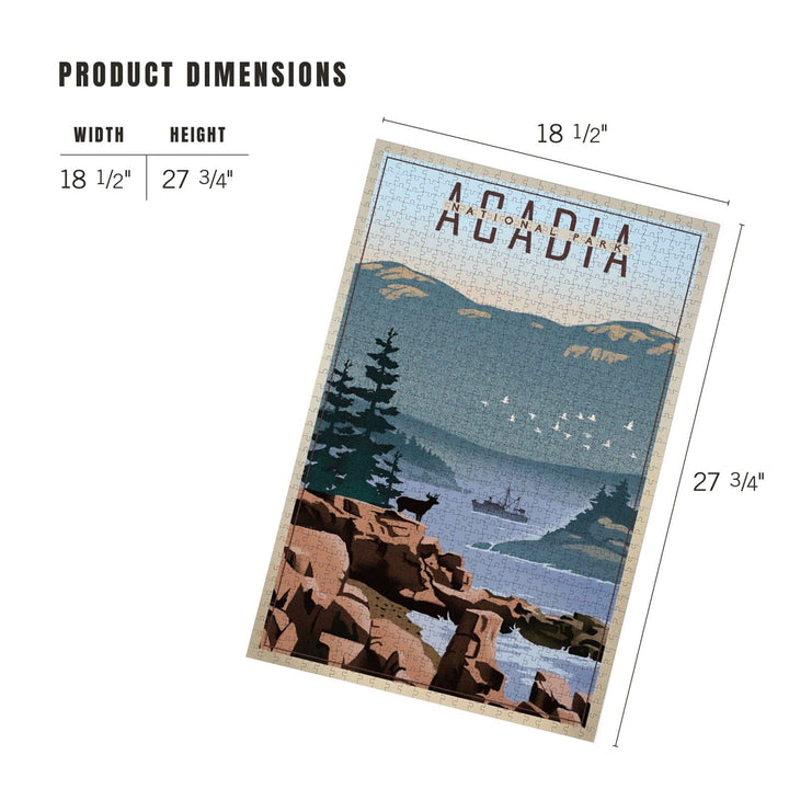 Acadia National Park, Maine, Lithograph, Jigsaw Puzzle Puzzle Lantern Press 