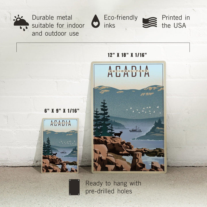 Acadia National Park, Maine, Lithograph, Metal Signs Metal Lantern Press 