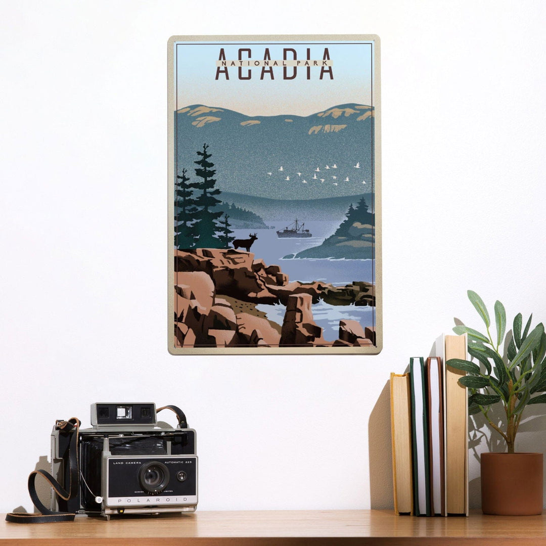 Acadia National Park, Maine, Lithograph, Metal Signs Metal Lantern Press 