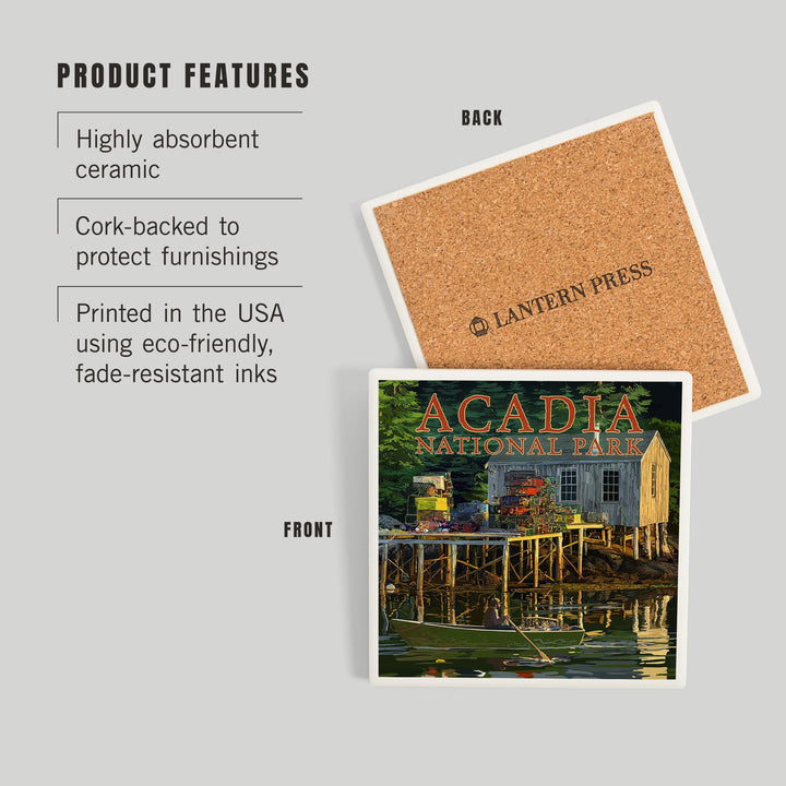 Acadia National Park, Maine, Lobster Shack, Coasters Coasters Lantern Press 