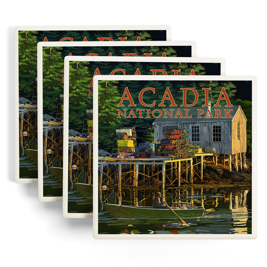Acadia National Park, Maine, Lobster Shack, Coasters Coasters Lantern Press 
