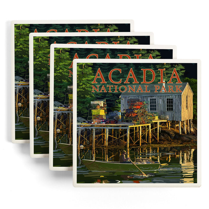 Acadia National Park, Maine, Lobster Shack, Coasters Coasters Lantern Press 