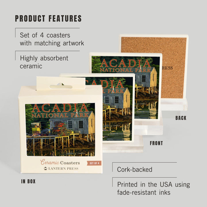 Acadia National Park, Maine, Lobster Shack, Coasters Coasters Lantern Press 