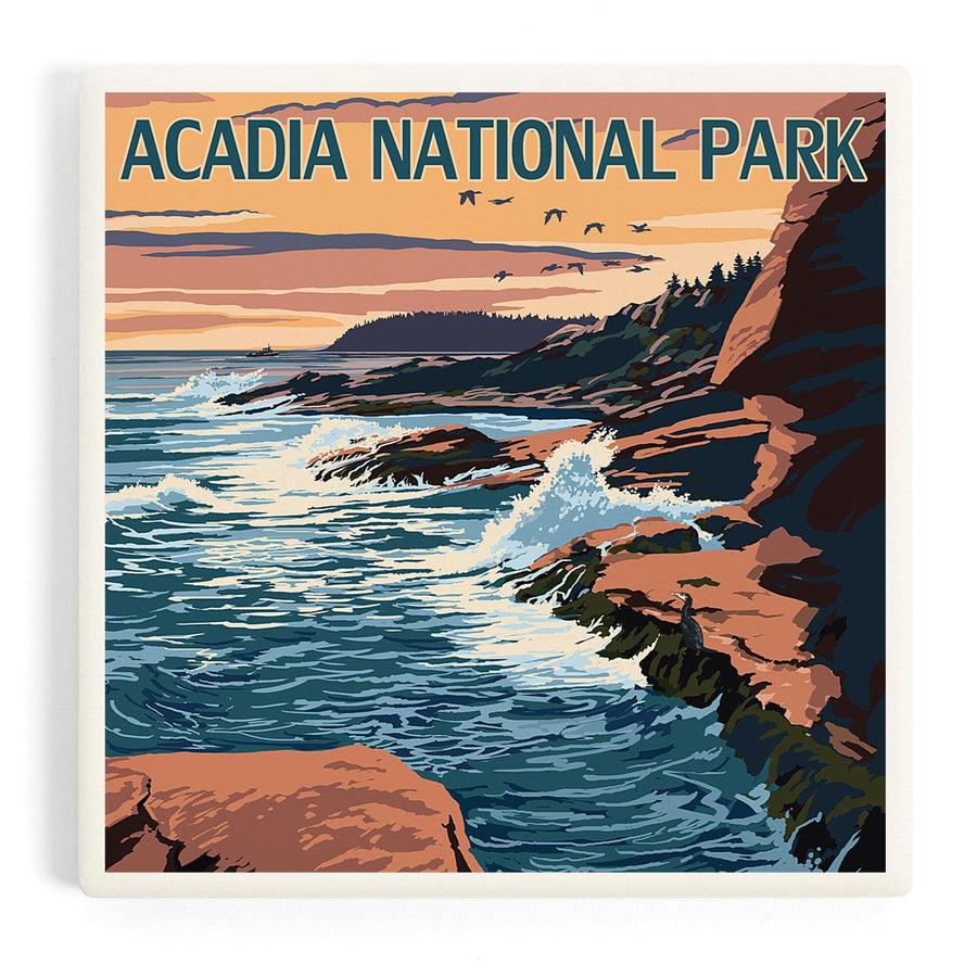 Acadia National Park, Maine, Mount Desert Island, Coasters Coasters Lantern Press 