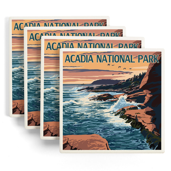 Acadia National Park, Maine, Mount Desert Island, Coasters Coasters Lantern Press 