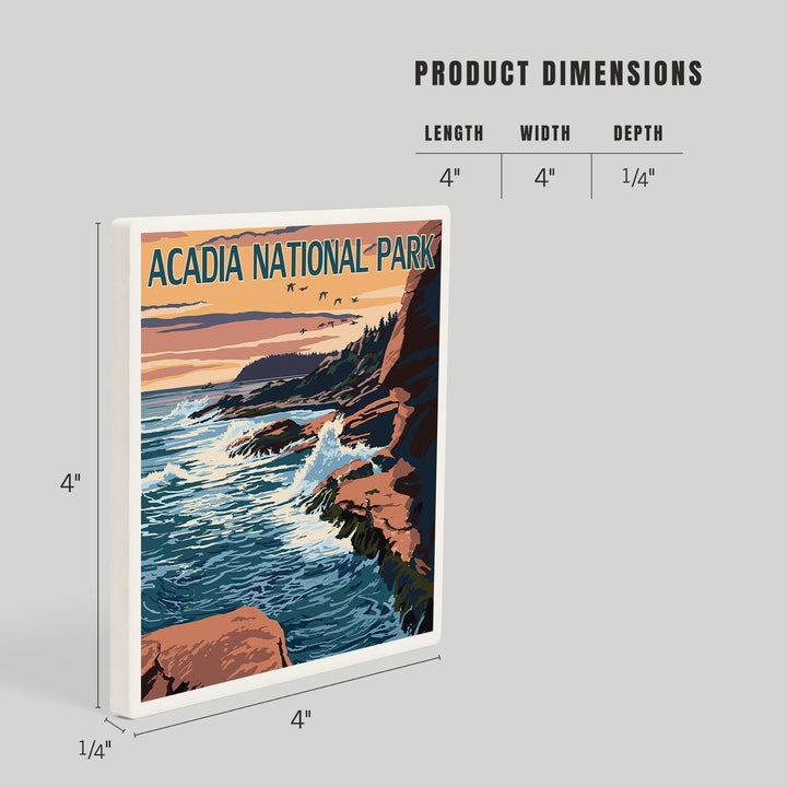Acadia National Park, Maine, Mount Desert Island, Coasters Coasters Lantern Press 