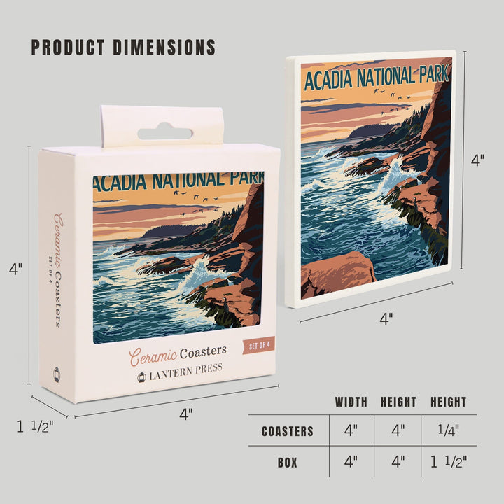 Acadia National Park, Maine, Mount Desert Island, Coasters Coasters Lantern Press 