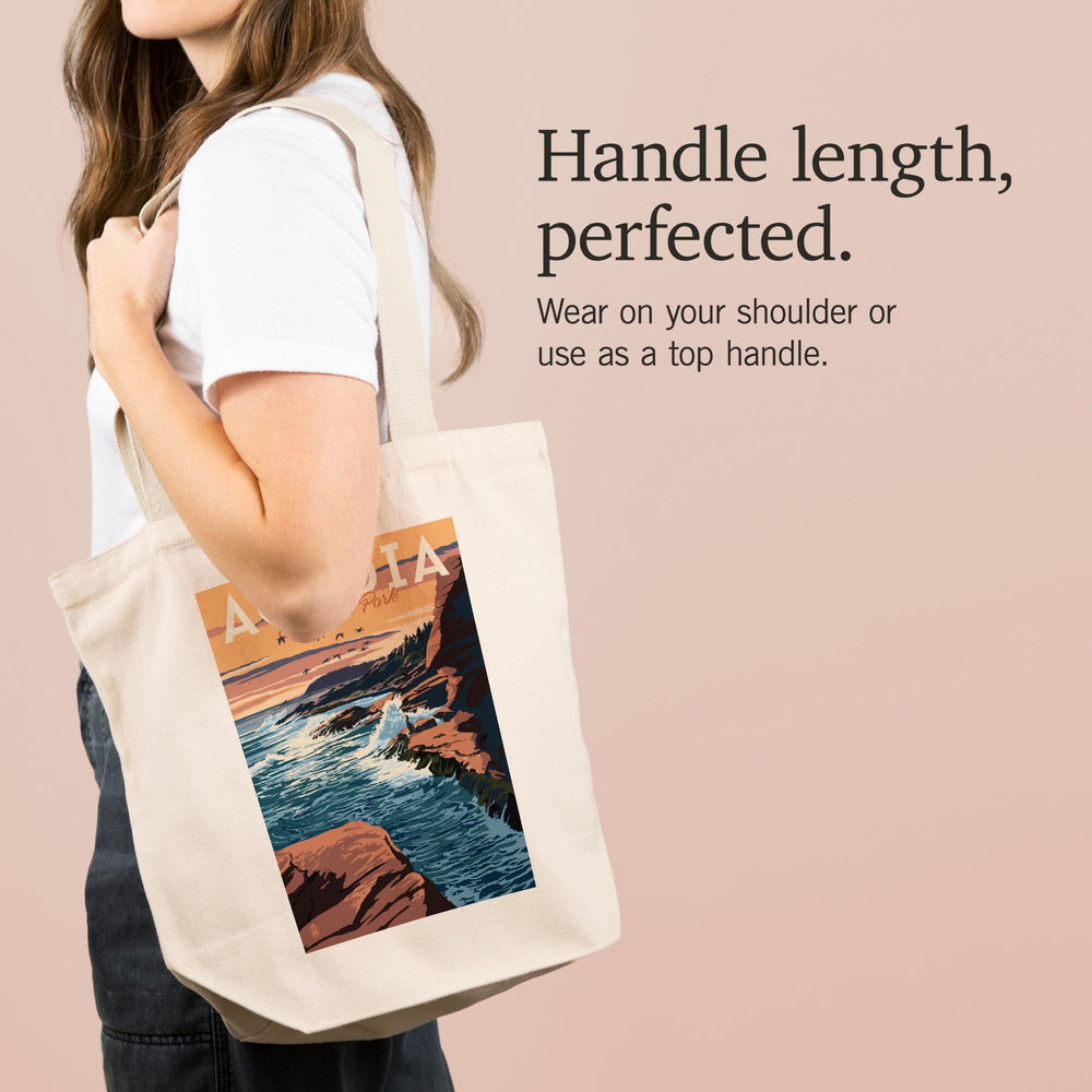 Acadia National Park, Maine, Mount Desert Island Illustration, Tote Bag Totes Lantern Press 