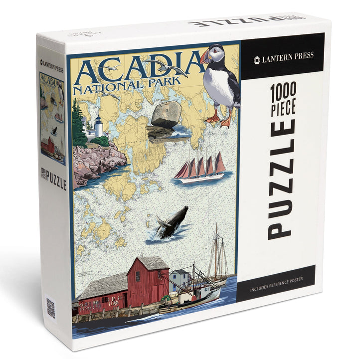 Acadia National Park, Maine, Nautical Chart, Jigsaw Puzzle Puzzle Lantern Press 