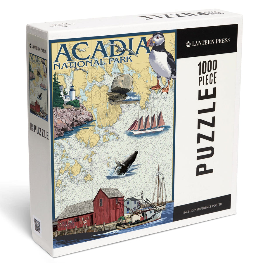 Acadia National Park, Maine, Nautical Chart, Jigsaw Puzzle Puzzle Lantern Press 