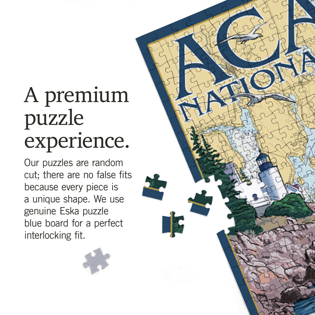 Acadia National Park, Maine, Nautical Chart, Jigsaw Puzzle Puzzle Lantern Press 