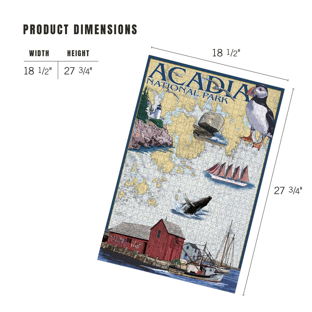 Acadia National Park, Maine, Nautical Chart, Jigsaw Puzzle Puzzle Lantern Press 