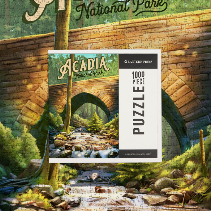 Acadia National Park, Maine, Oil Painting, Jigsaw Puzzle Puzzle Lantern Press 