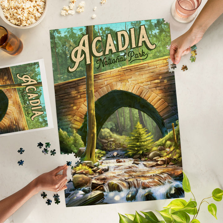 Acadia National Park, Maine, Oil Painting, Jigsaw Puzzle Puzzle Lantern Press 