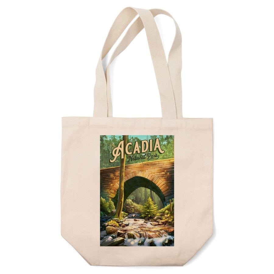 Acadia National Park, Maine, Oil Painting, Lantern Press Artwork, Tote Bag Totes Lantern Press 