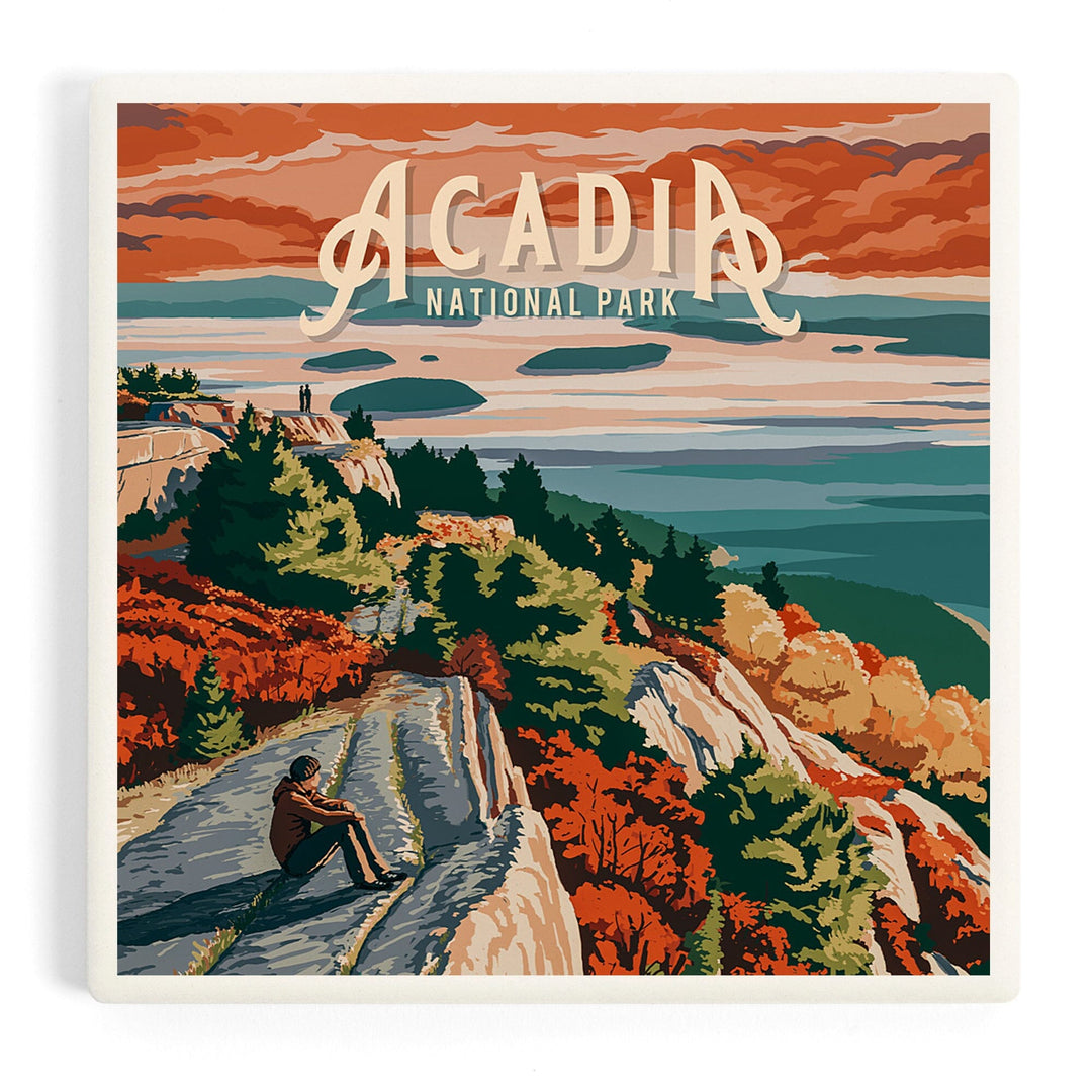 Acadia National Park, Maine, Painterly National Park Series, Coasters Coasters Lantern Press 