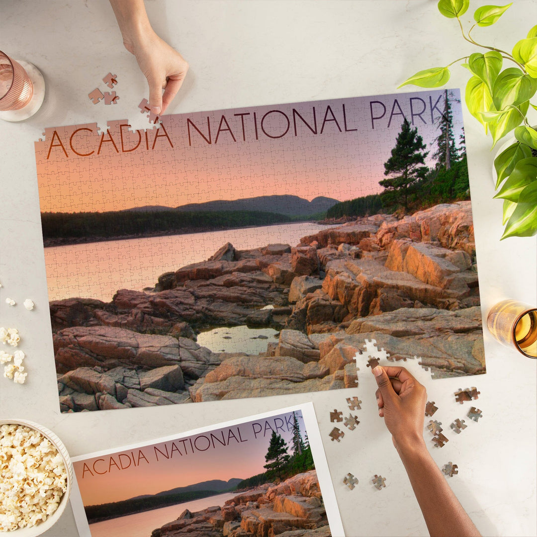 Acadia National Park, Maine, Rocks and Water, Jigsaw Puzzle Puzzle Lantern Press 