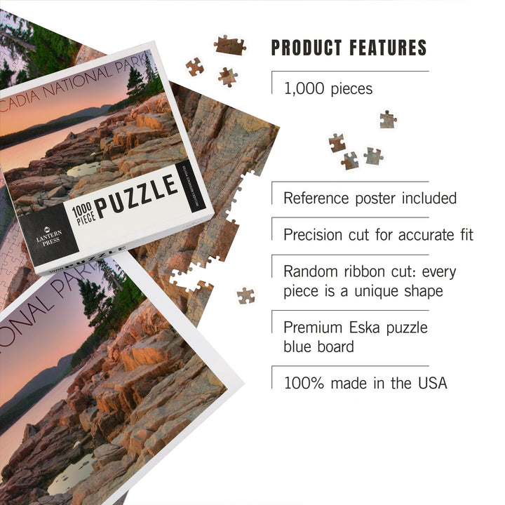 Acadia National Park, Maine, Rocks and Water, Jigsaw Puzzle Puzzle Lantern Press 