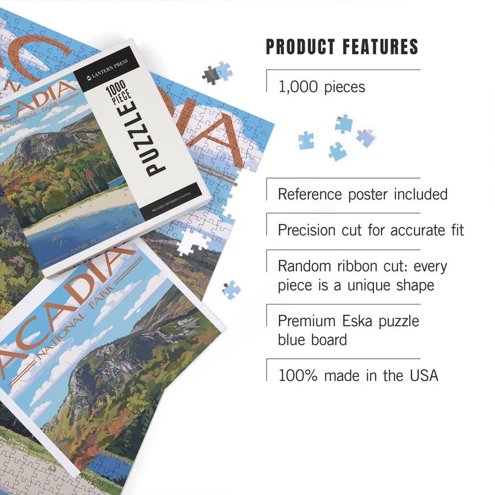 Acadia National Park, Maine, Sand Beach Scene, Jigsaw Puzzle Puzzle Lantern Press 