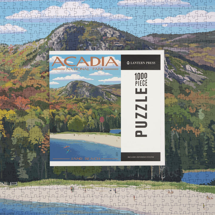 Acadia National Park, Maine, Sand Beach Scene, Jigsaw Puzzle Puzzle Lantern Press 
