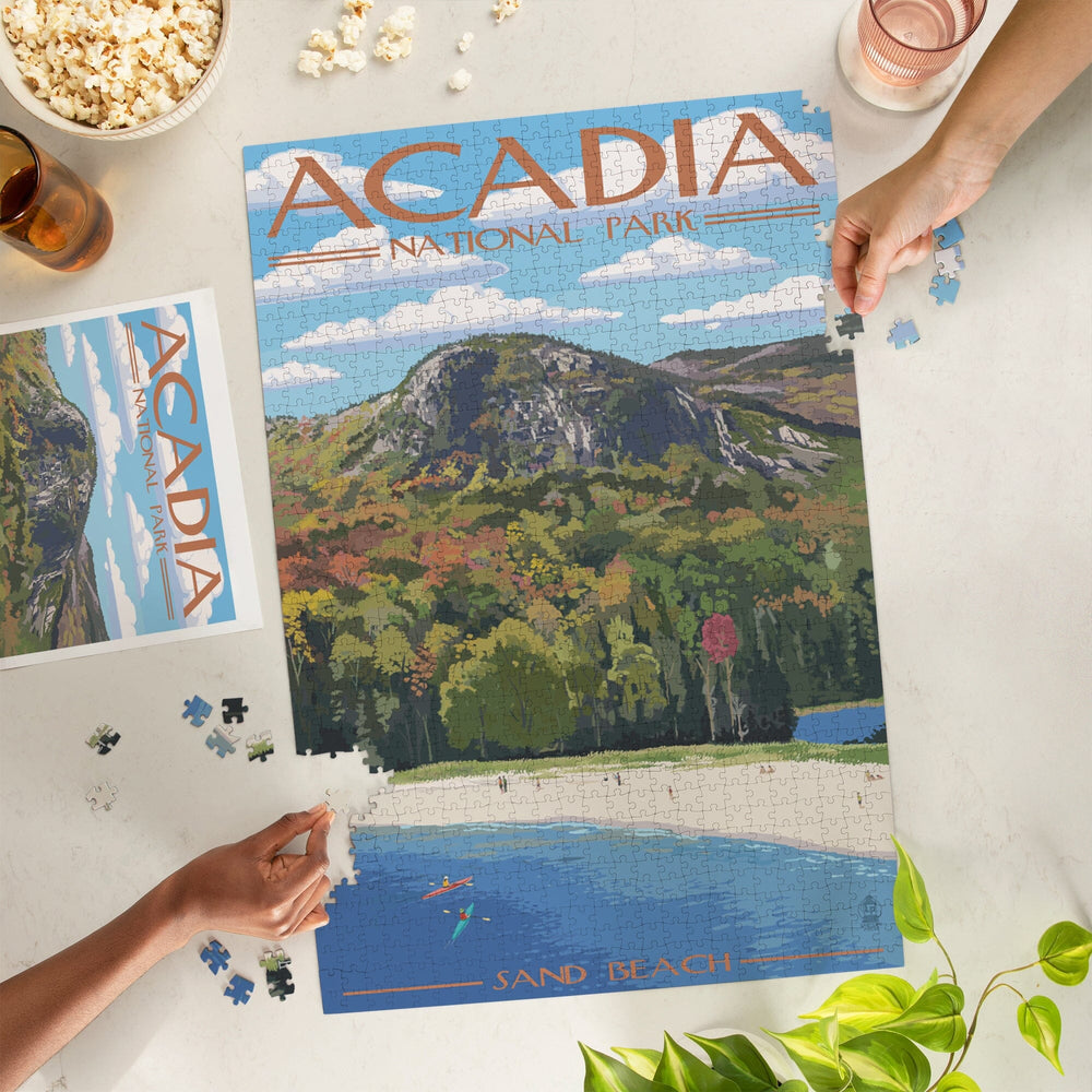 Acadia National Park, Maine, Sand Beach Scene, Jigsaw Puzzle Puzzle Lantern Press 