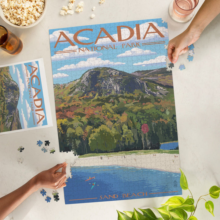 Acadia National Park, Maine, Sand Beach Scene, Jigsaw Puzzle Puzzle Lantern Press 