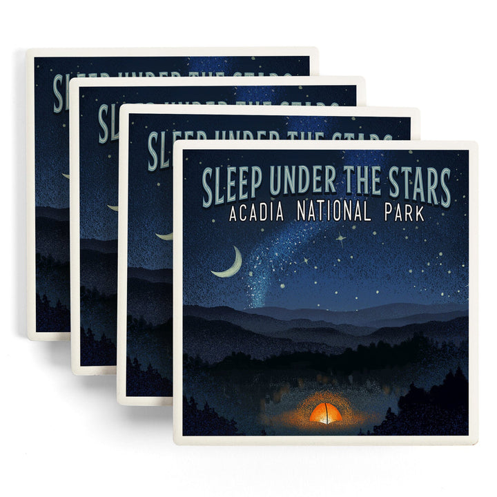 Acadia National Park, Maine, Sleep Under Stars, Coasters Coasters Lantern Press 