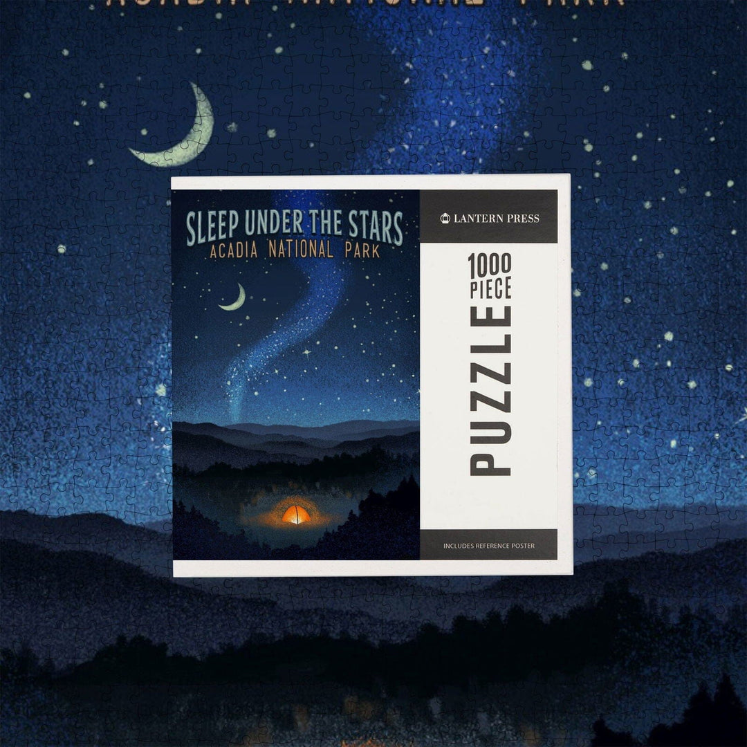 Acadia National Park, Maine, Sleep Under Stars, Jigsaw Puzzle Puzzle Lantern Press 