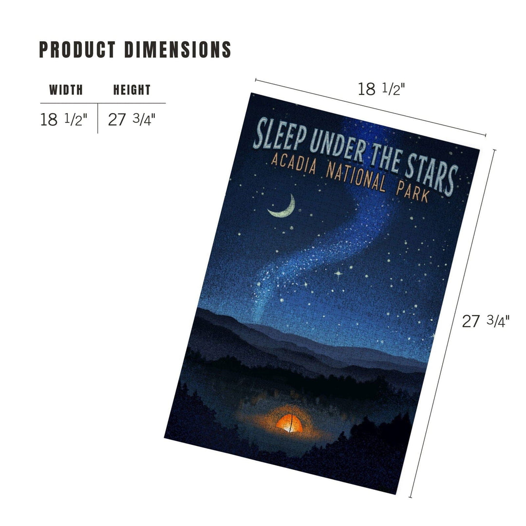 Acadia National Park, Maine, Sleep Under Stars, Jigsaw Puzzle Puzzle Lantern Press 